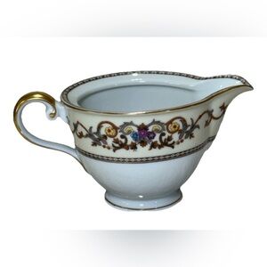Vtg Meito Ivory China Creamer Royal Embassy Occupied Japan 22 Kt Gold 3" Tall